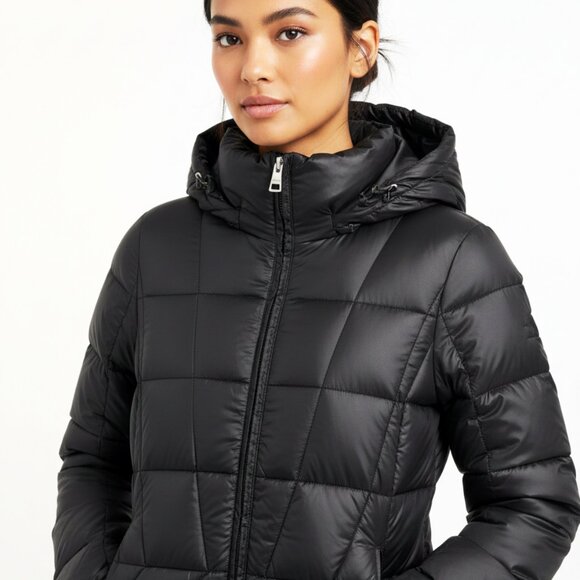 ANDREW MARC Womens Black Packable Duck Down Puffer Jacket Winter Coat 650 Fill-S - Picture 8 of 12